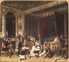Ocupação de um castelo por soldados franceses.